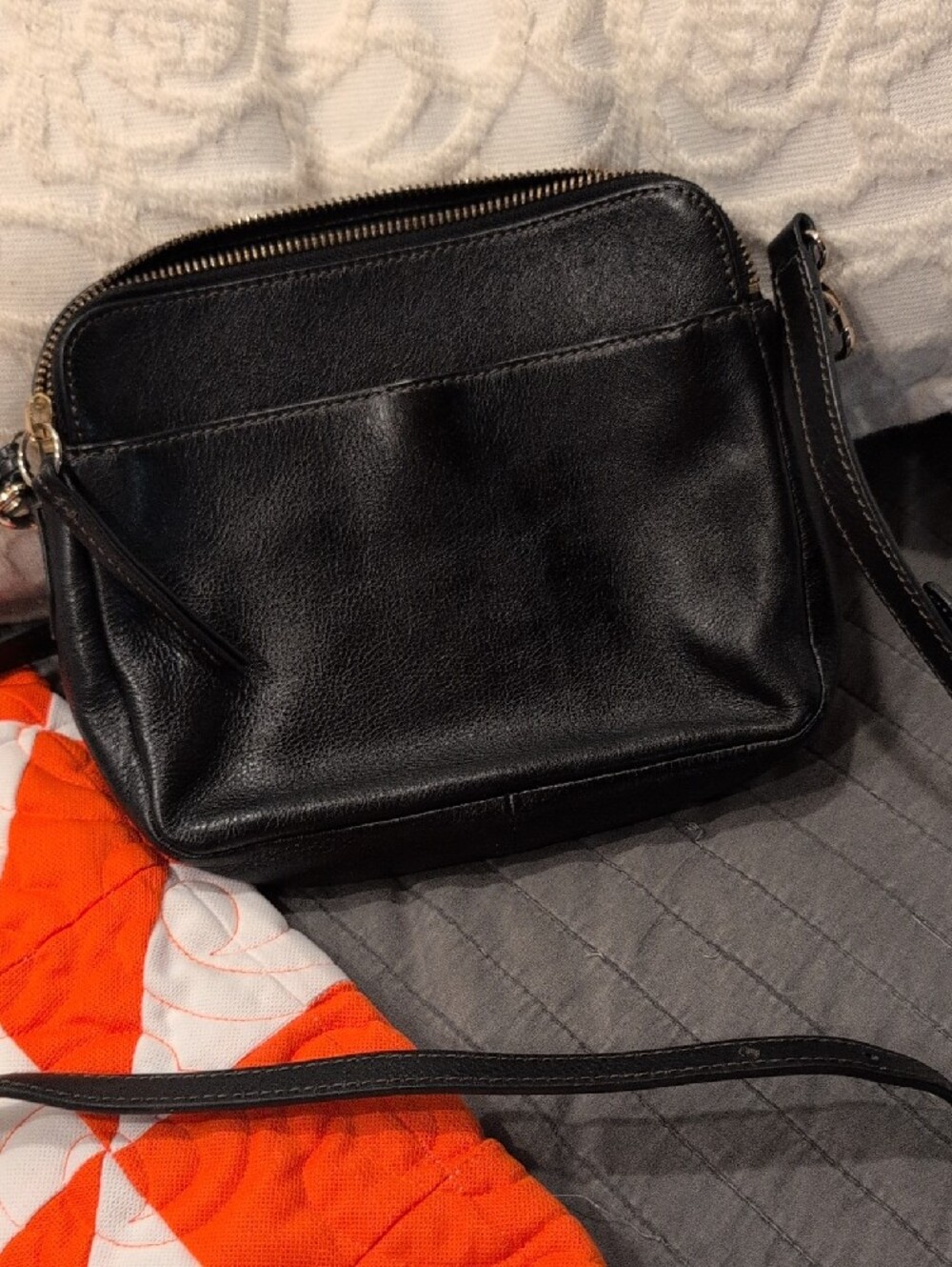 Fossil Black Leather Adjustable Strap Crossbody - Picture 5 of 5